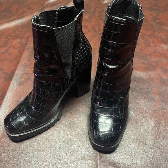 Steve‎ Madden Ladon Platform Chelsea boot black croc size 10 - Picture 4 of 13